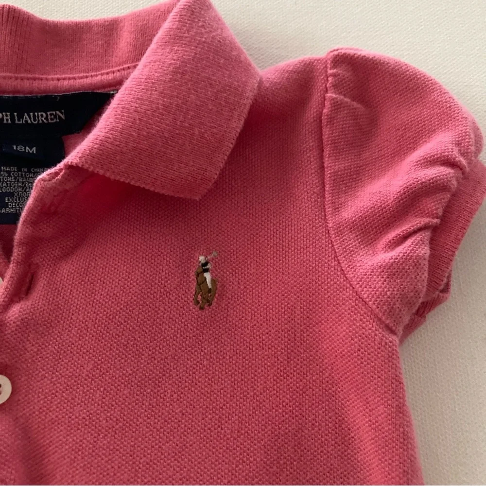 Ralph Lauren Baby Girl 18 Months Pink Polo Ruffle Dress